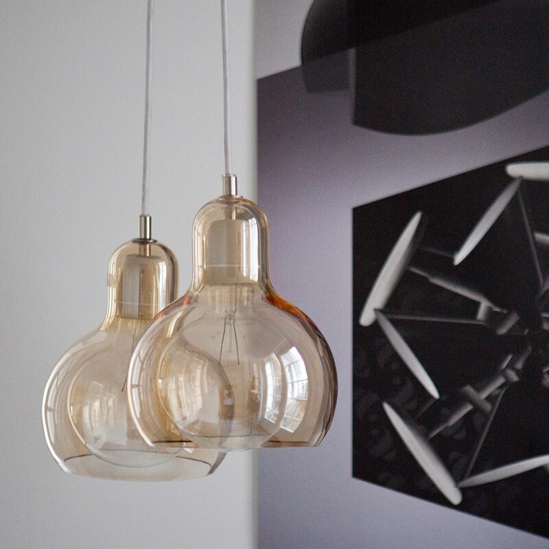 Suspension luminaire verre coloré MAKY